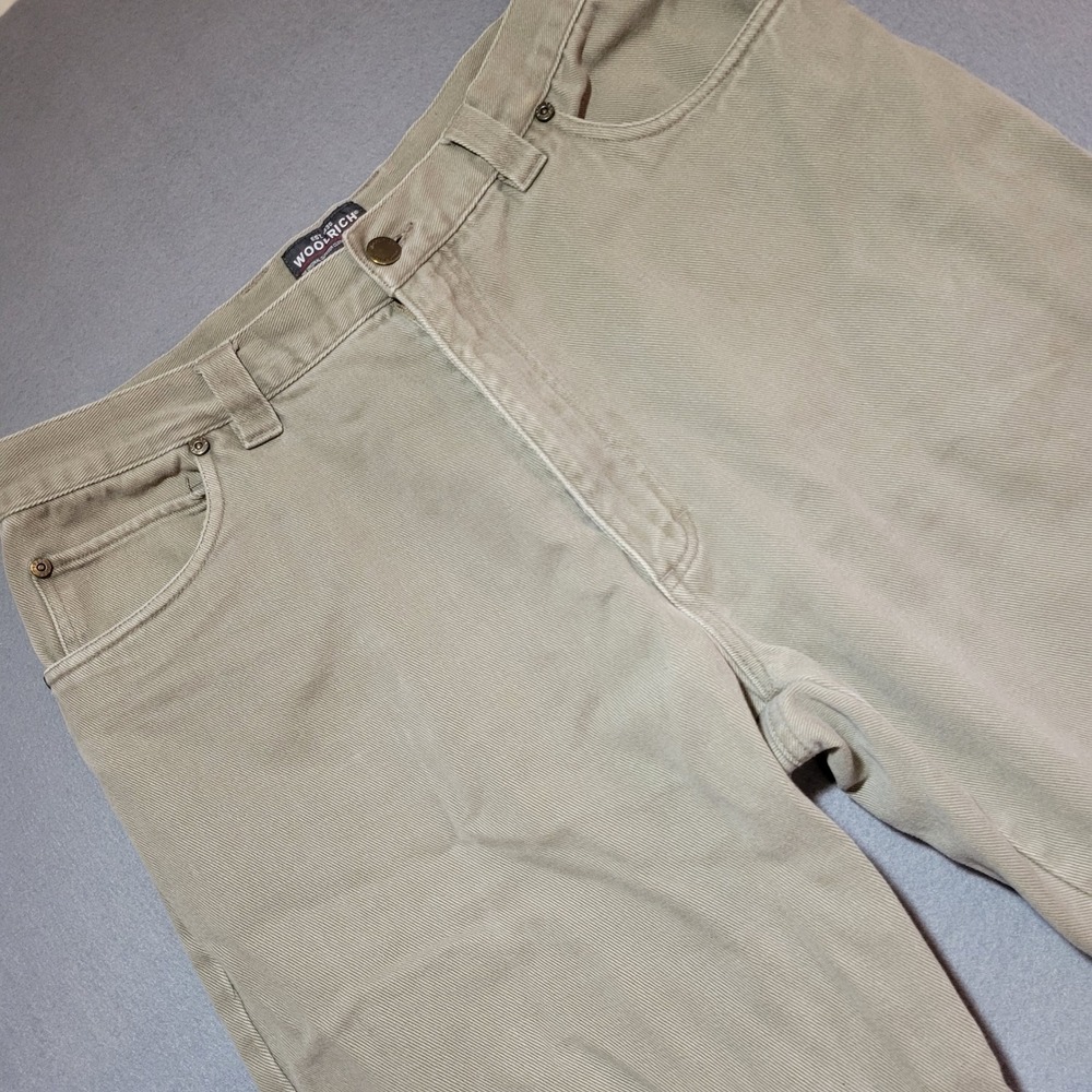 Woolrich Mens 1507 Dark Wheat Cotton Twill Straight Leg Workwear Pants 36x30